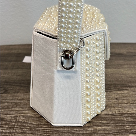 Alessia | Mini Structured Pearl Bag with Crossbody Strap - Picture 6 of 10